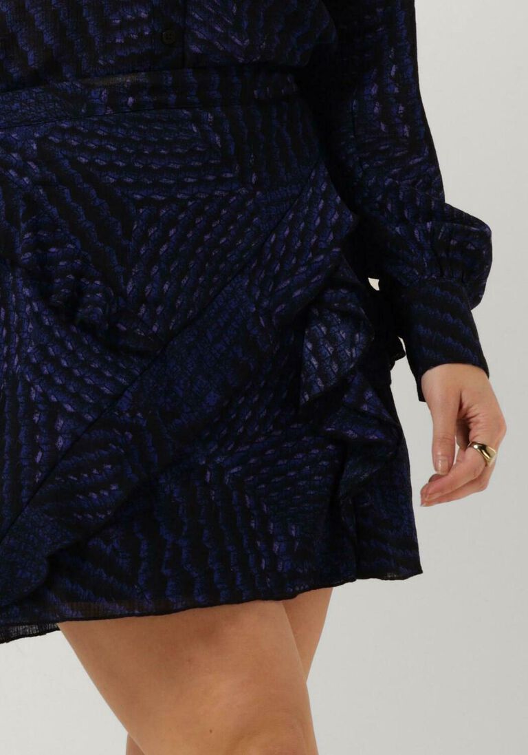 ALIX THE LABEL donkerblauwe alix the label minirok graphic raffle skirt