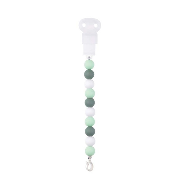Attache-tétine silicone vert de gris/menthe/blanc - NATTOU