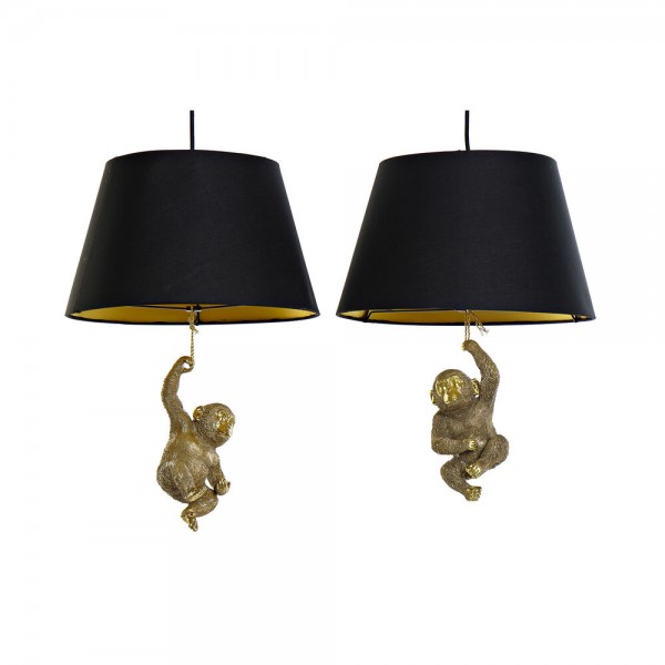 Suspension doré résine 220 v 50 w singe (35.5 x 35.5 x 51 cm) (2 pcs)