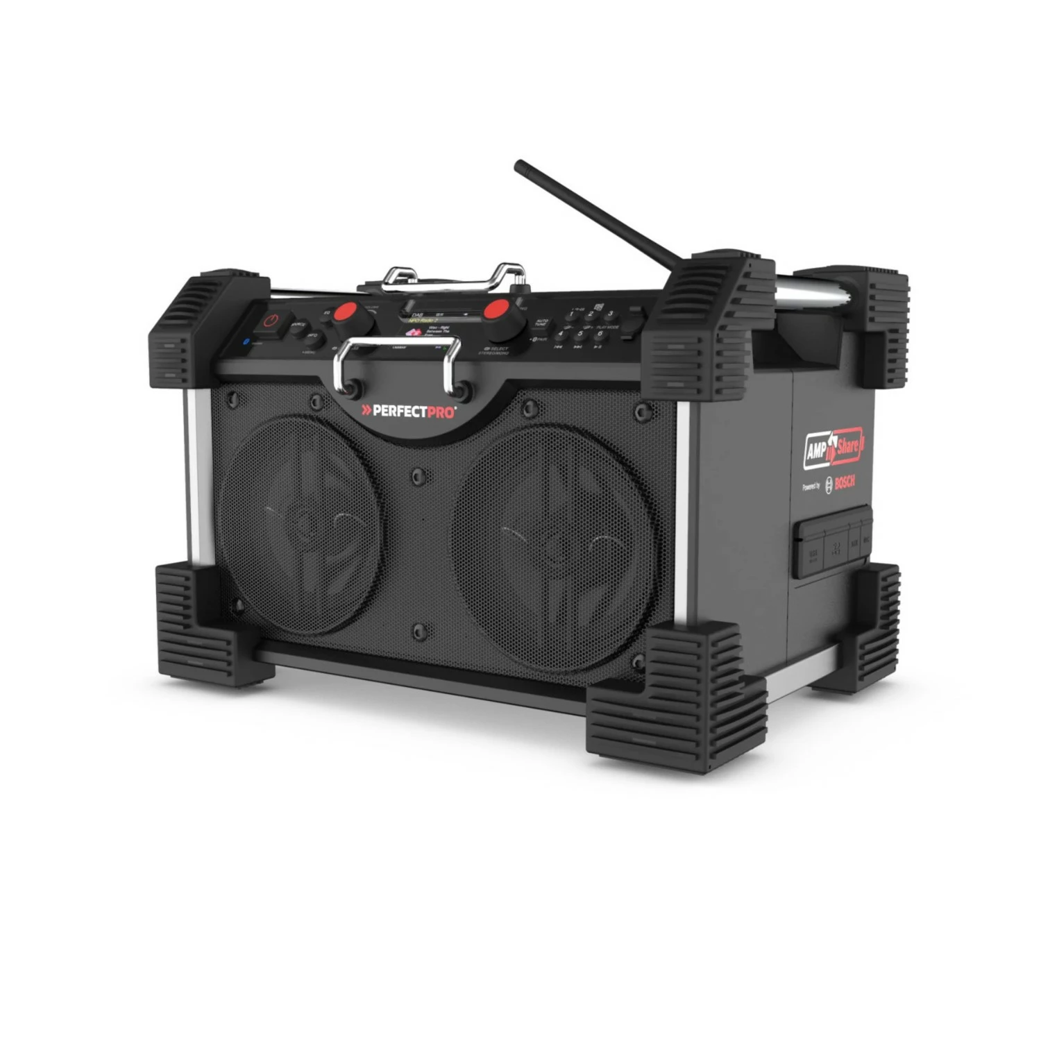 PerfectPro ROCKHART RH4 18V multi battery Bouwradio - FM RDS - DAB  - Bluetooth - AUX In