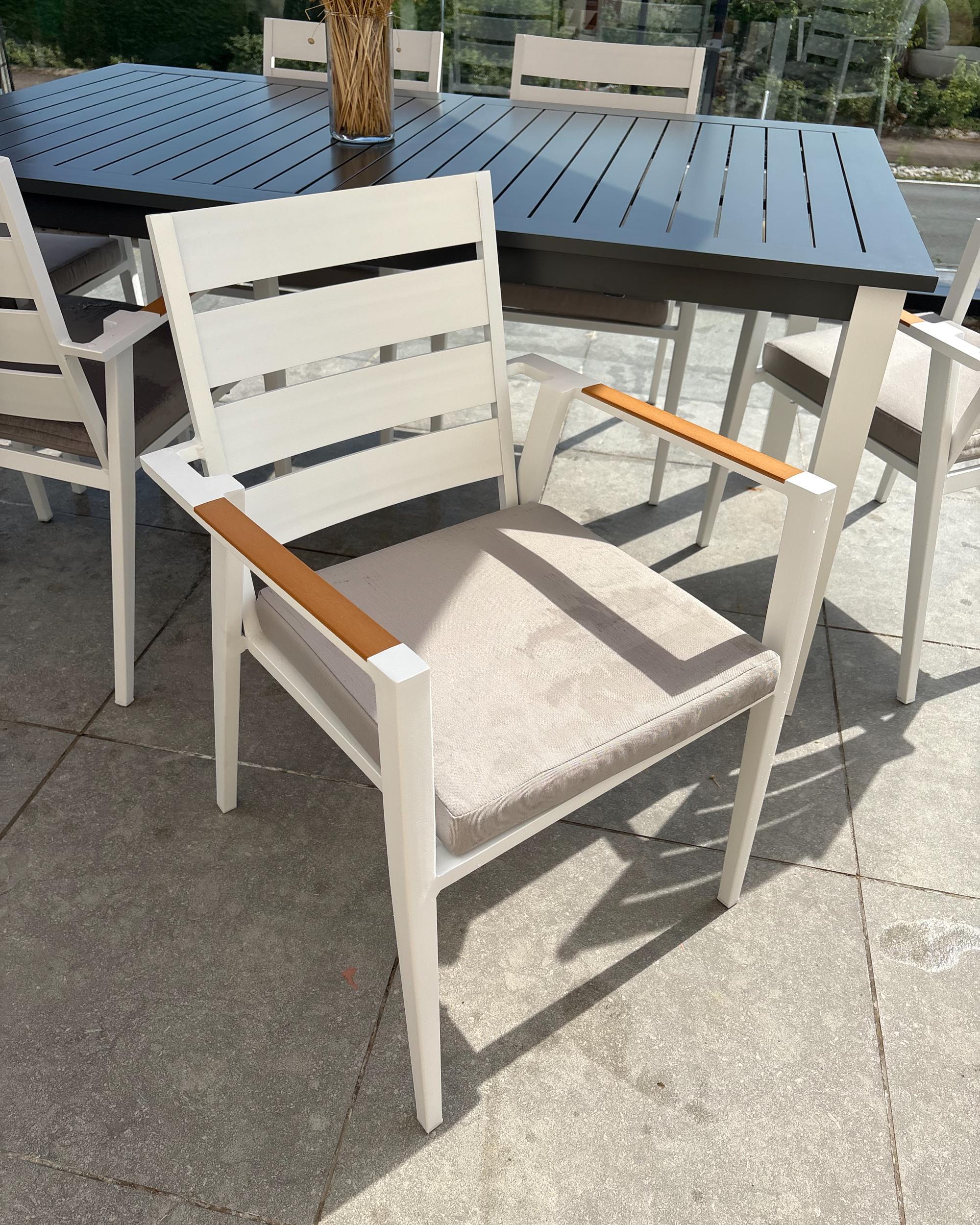 Set van 6 stoelen met zitkussen TAVIANO Metaal Grijs
