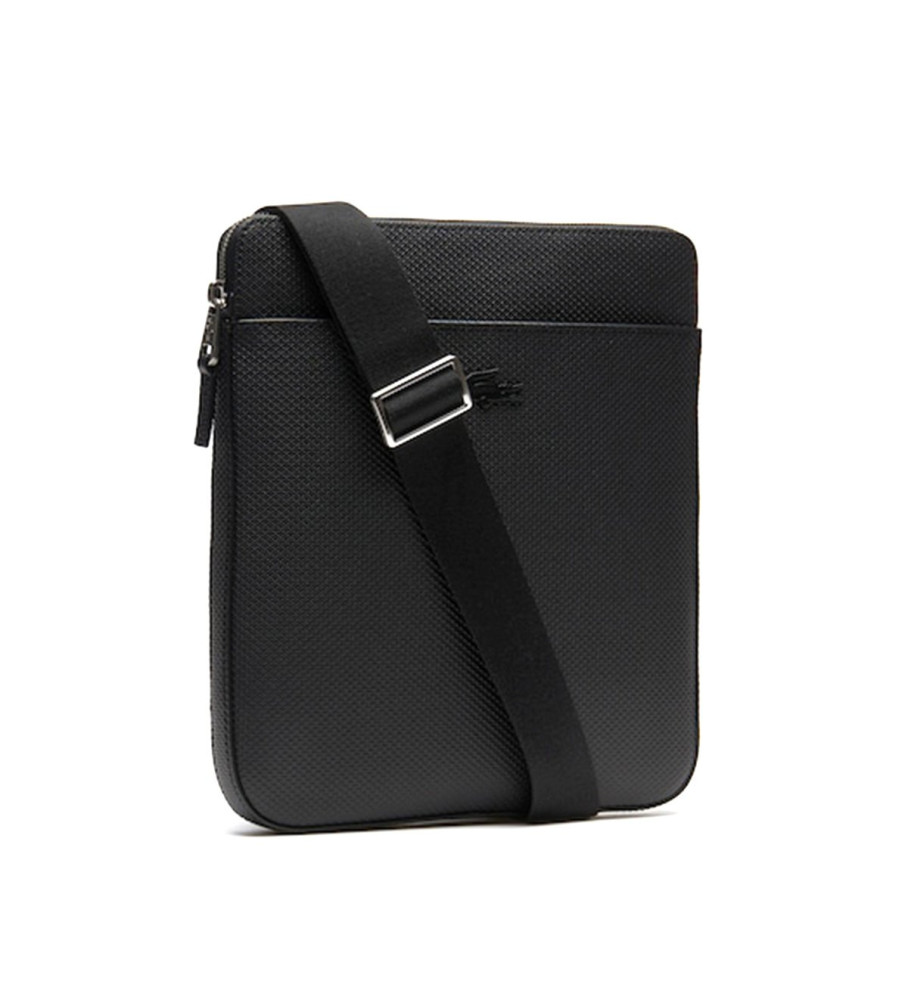 Bolsa de ombro Lacoste Chantaco em couro preto