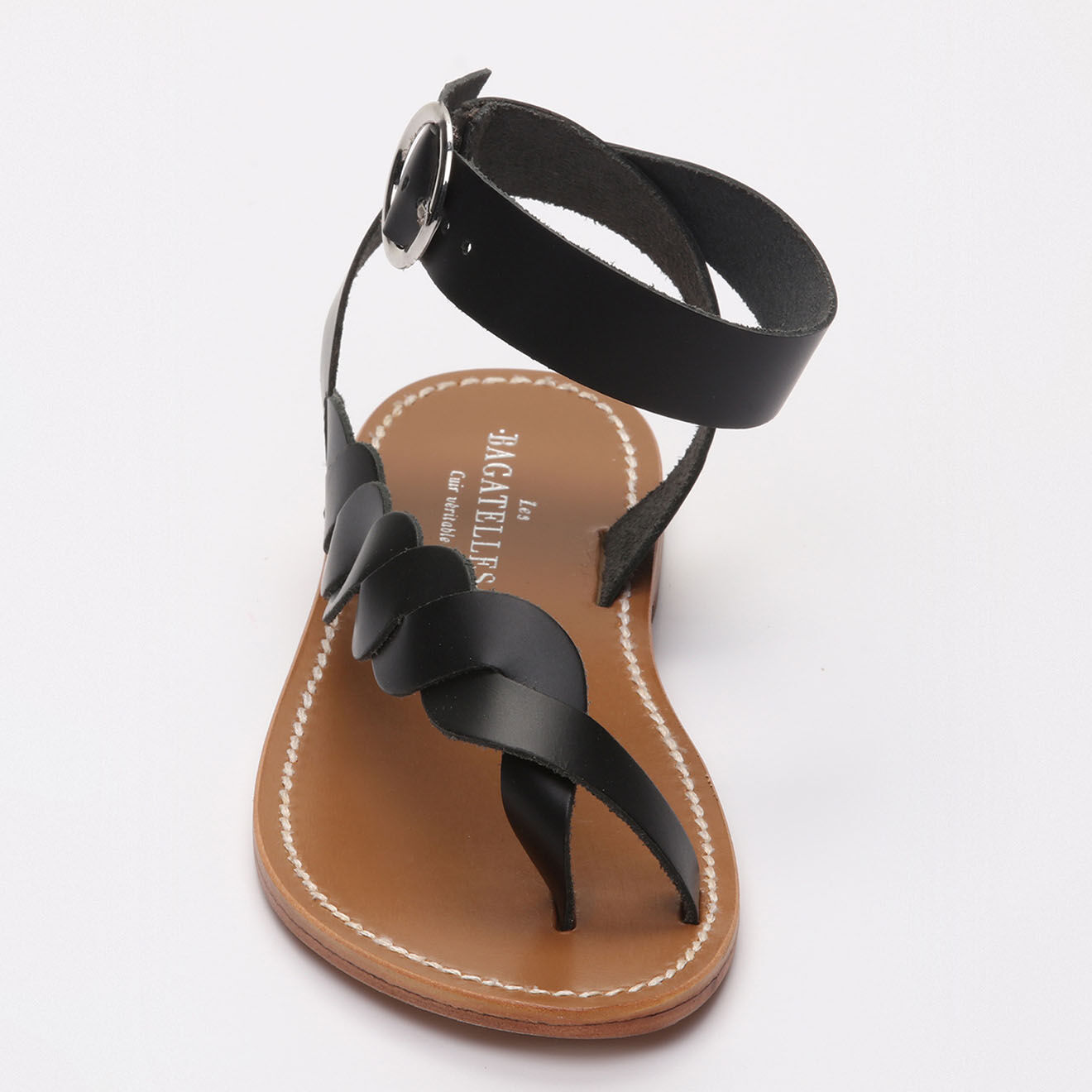 Les Bagatelles Sandales en Cuir Lee noires