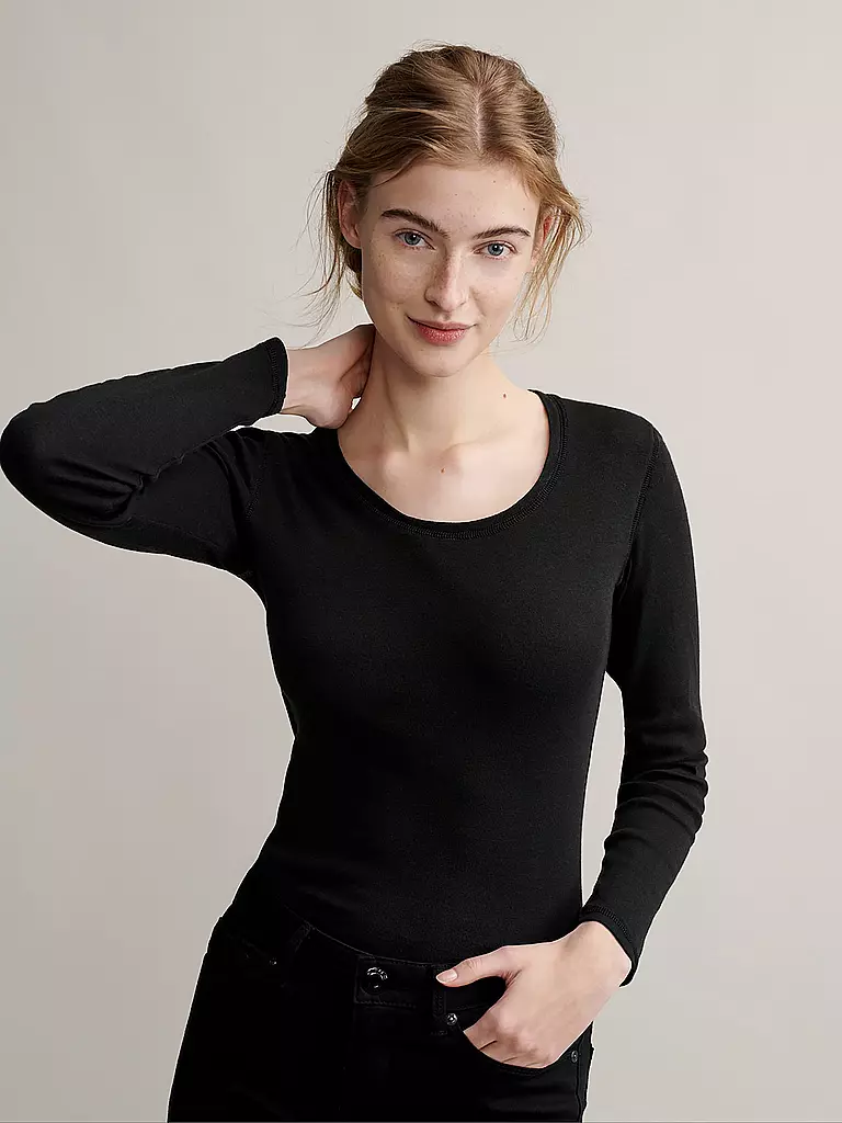OPUS Langarmshirt SORANA schwarz