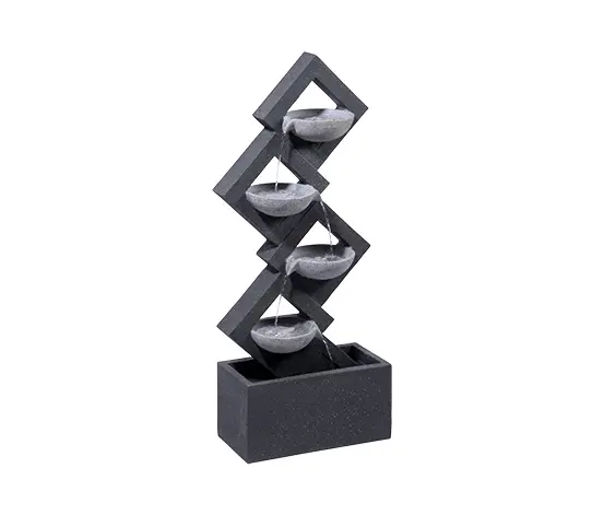 Dobar Gartenbrunnen mit 4 Schalen und LEDs