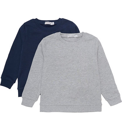 Minymo Sweatshirt - 2er-Pack - Graumeliert