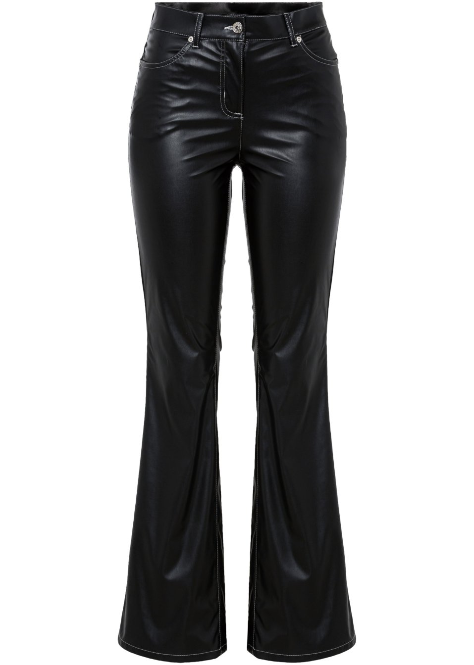 Pantalon évasé avec coutures contrastantes