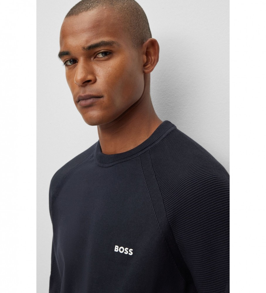 Camisa BOSS com Logo Regular Azul Marinho