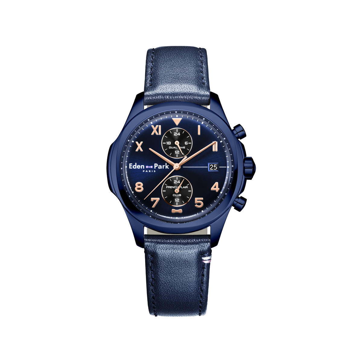 Montre EDEN PARK Club homme bracelet cuir bleu