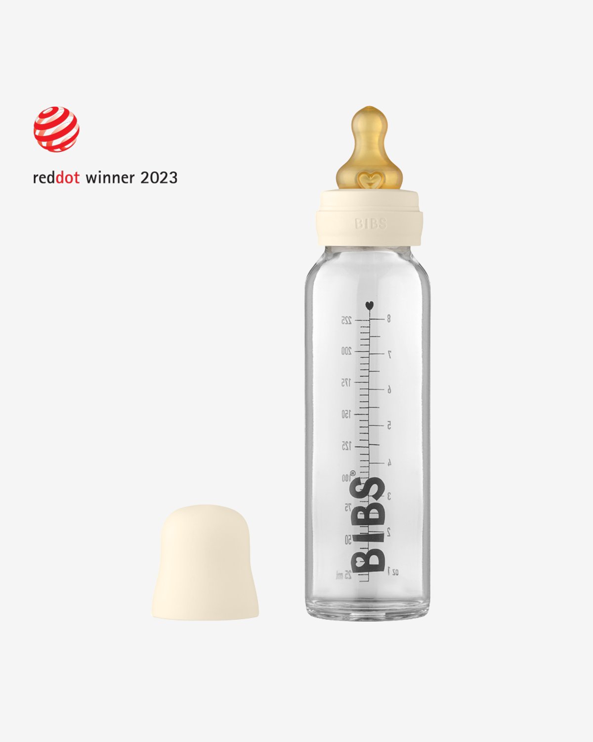 BIBS Tåteflaske i Glass 225 ml – Komplett Sett