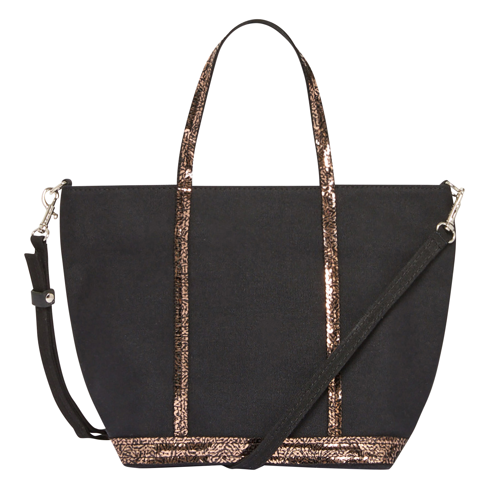Cabas S en coton à sequins | Noir