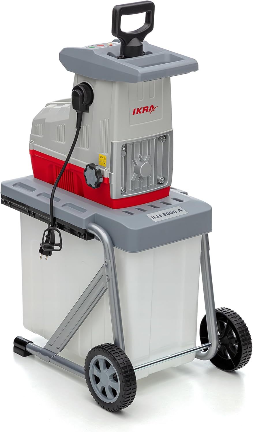 IKRA 81002880 Elektro Gartenhäcksler Walzenhäcksler ILH 3000 A, leise robust wartungsarm, Starke 3.000 Watt, Aststärke bis 44mm, 230 V