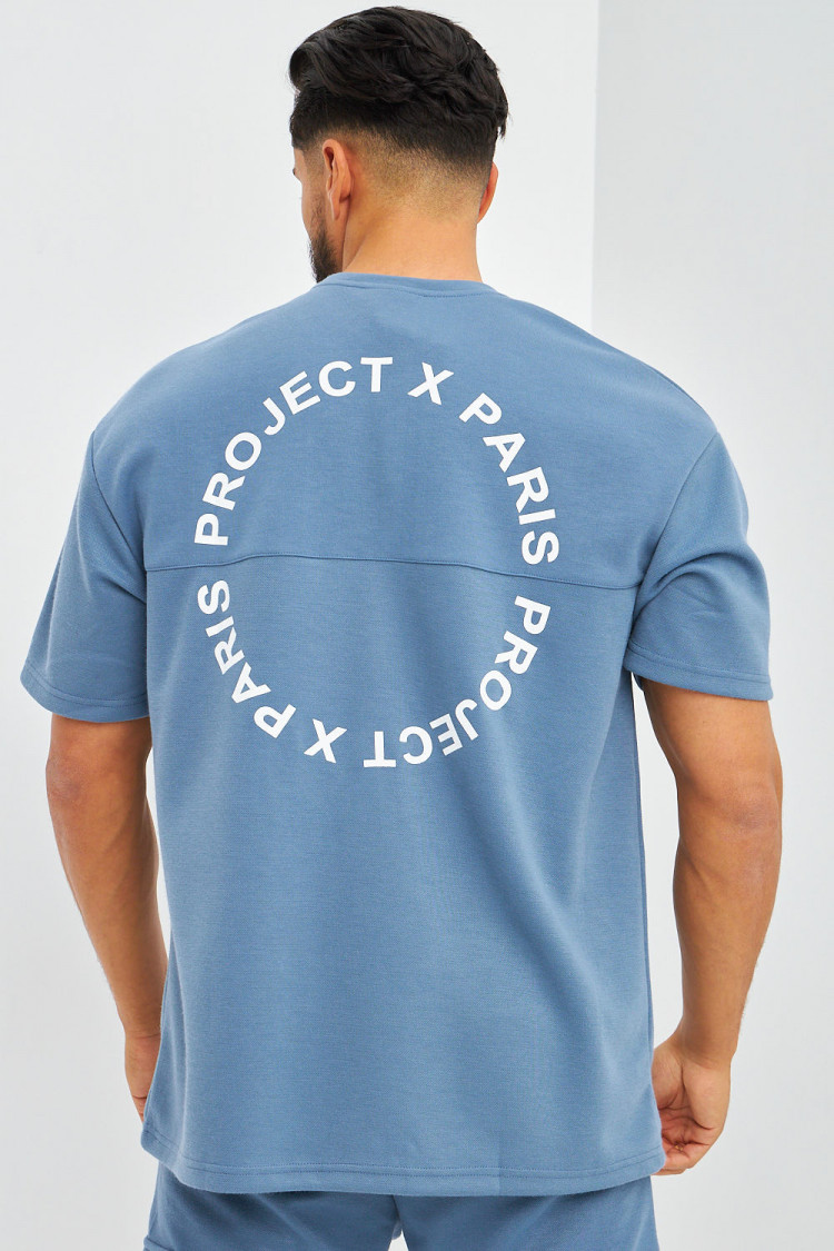 T-shirt bleu oversize avec poche / Project X - 2210304