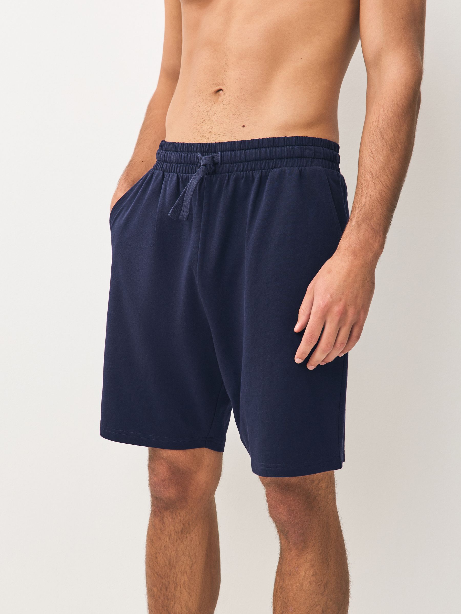 Zwart/marineblauw - Set van 2 lichtgewicht 100% katoenen joggershorts
