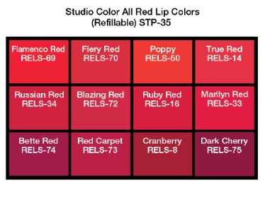 Ben Nye - STP35 All Red Lip Color, 12er Palette