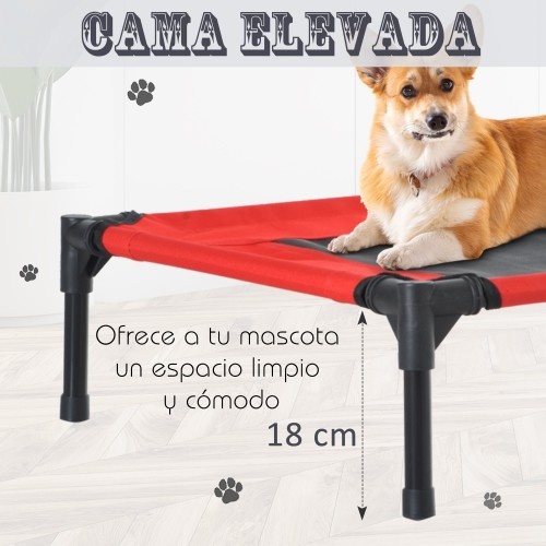 Cama para cães ou gatos PawHut para uso externo, vermelha