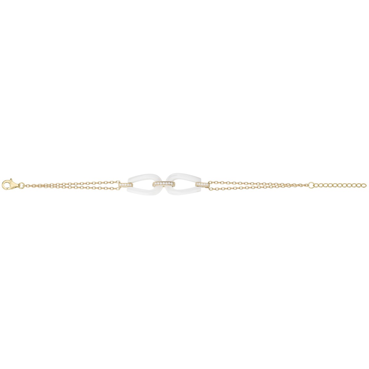 Bracelet en Plaqué Or avec oxyde de zirconium blanc