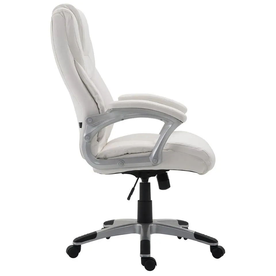 CLP Bureaustoel Texas V2 grijs Frame - Kunstleer - wit