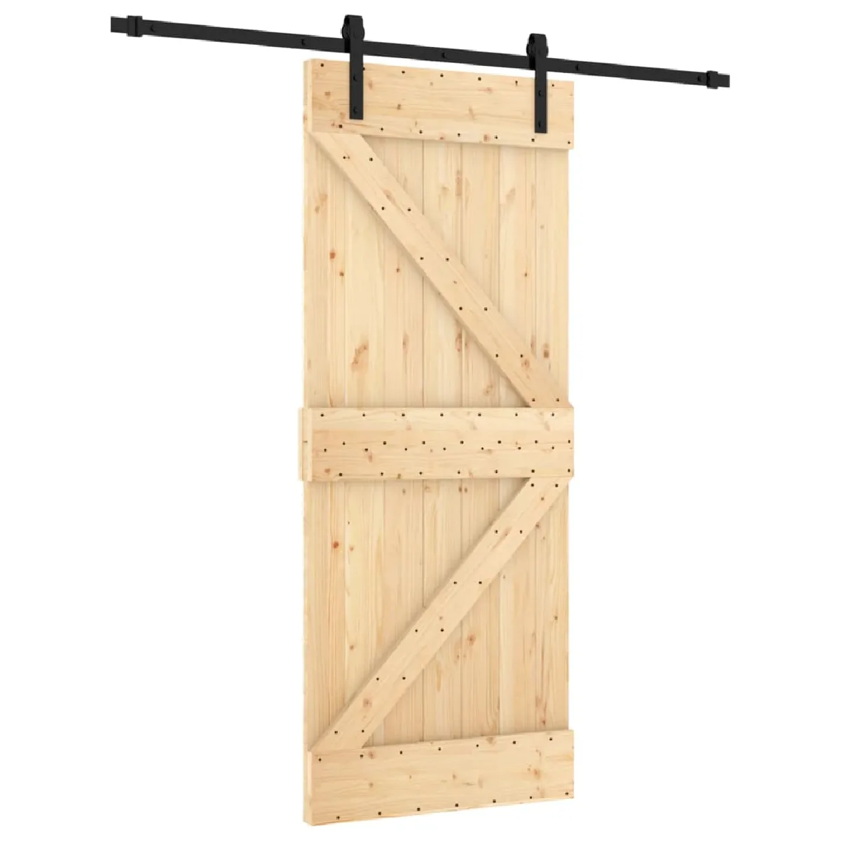 vidaXL Porte coulissante avec quincaillerie - Pin massif