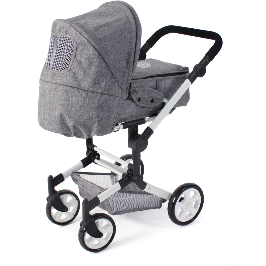 BAYER CHIC 2000 Kombi-Puppenwagen JARA Jeans grey