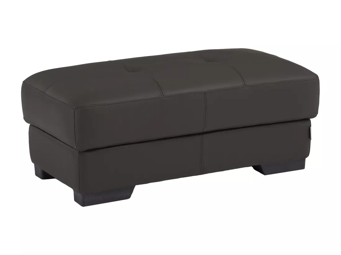 Canapé d'angle et pouf en cuir METROPOLITAN II - Marron - Angle gauche