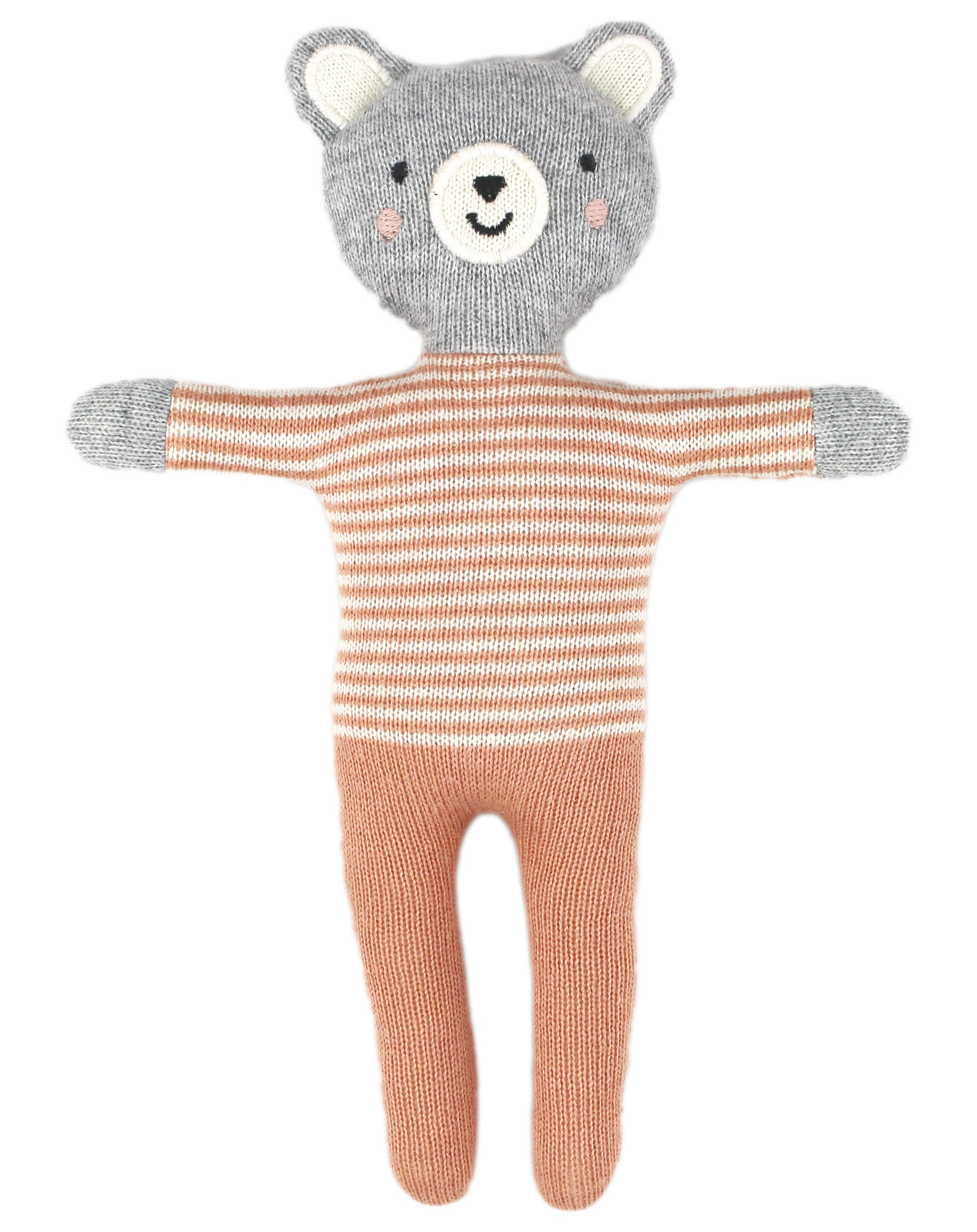 Kuscheltier BABY BEAR mit Streifen in lachs