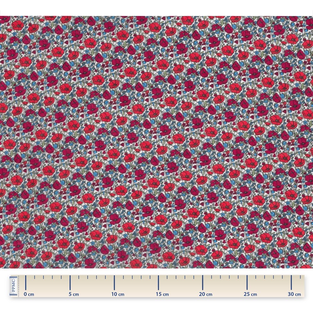 Coupon Tissu 50 Cm Coquelicot