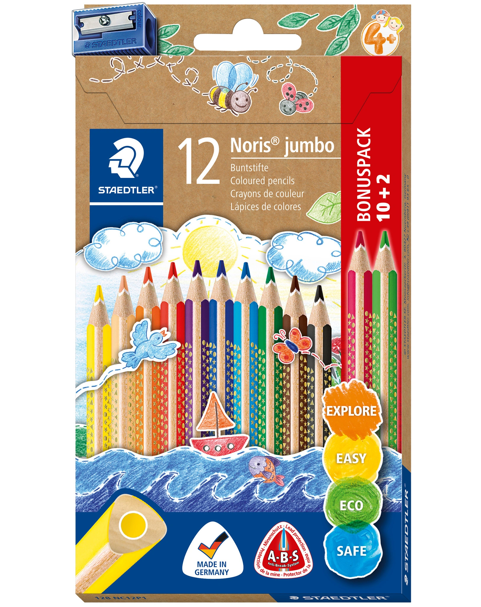 128 NC12P1 Noris Club® triplus® jumbo Buntstifte mit 12 Farben