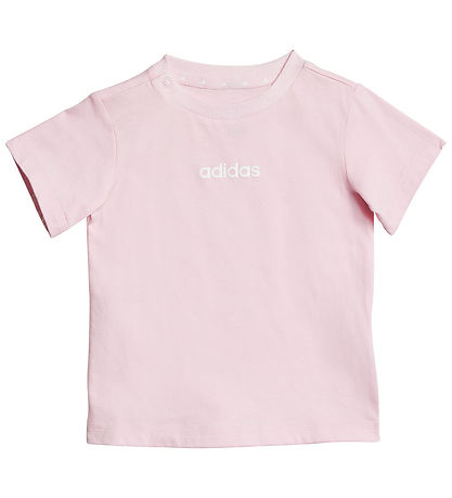 adidas Performance T-Shirt/Shorts - 160 - Pink/Weiß