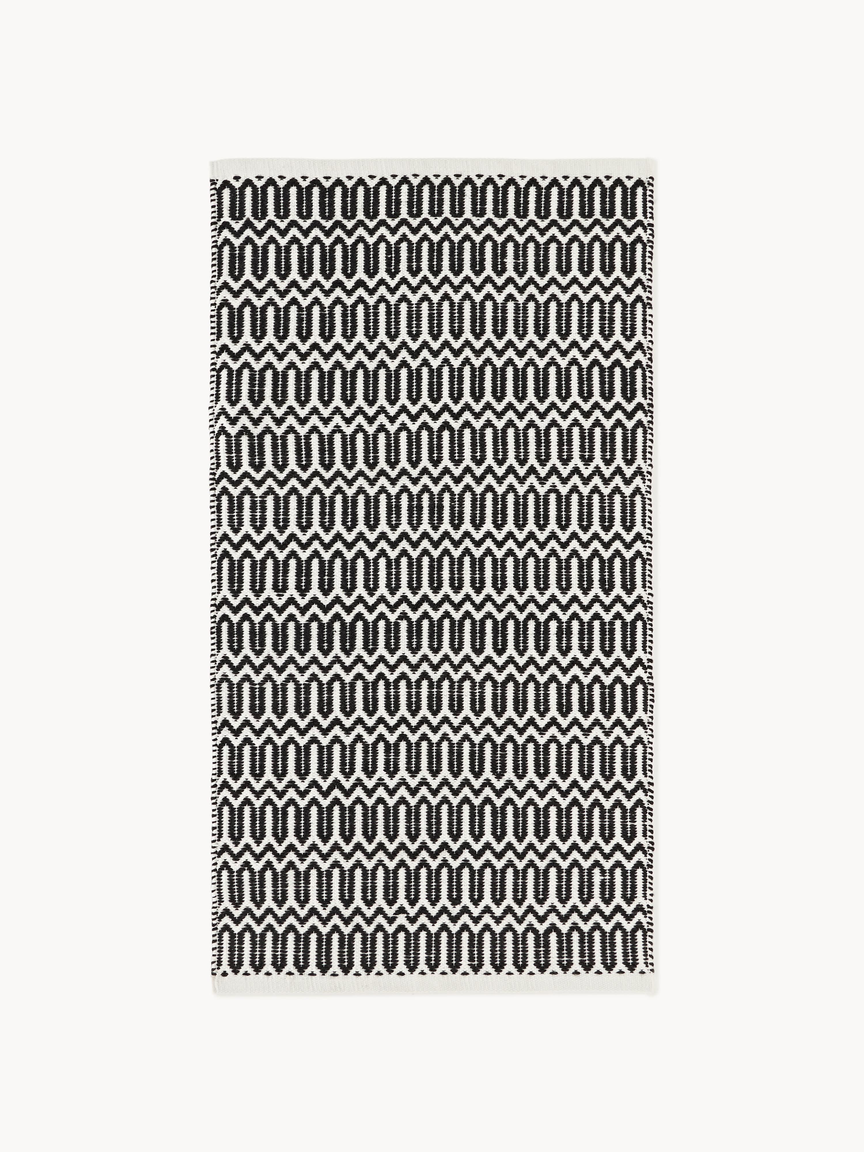 Handgeweven indoor & outdoor vloerkleed Rune met geometrisch patroon