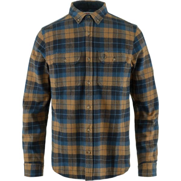 Chemise FJALLRAVEN SINGI HEAVY FLANNEL SHIRT M DARK NAVY - BUCKWHEAT BROWN