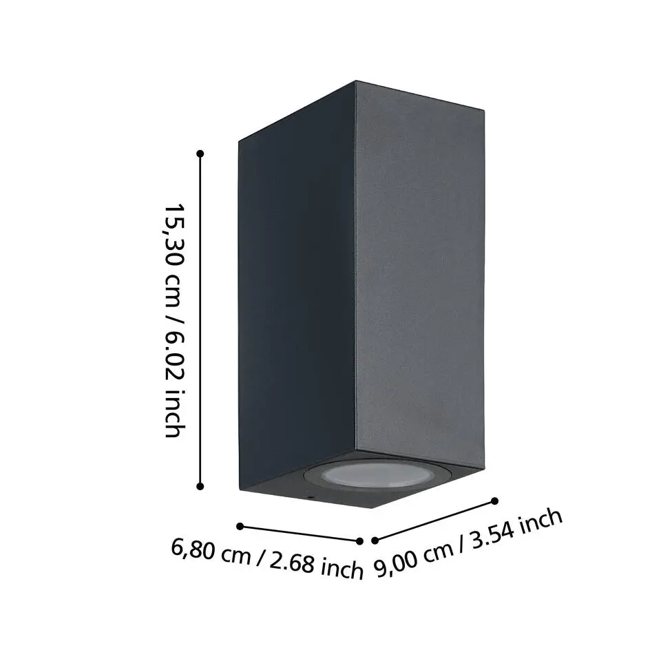 EGLO Jabaga Wandlamp Binnen en - 15,5 cm - Zwart
