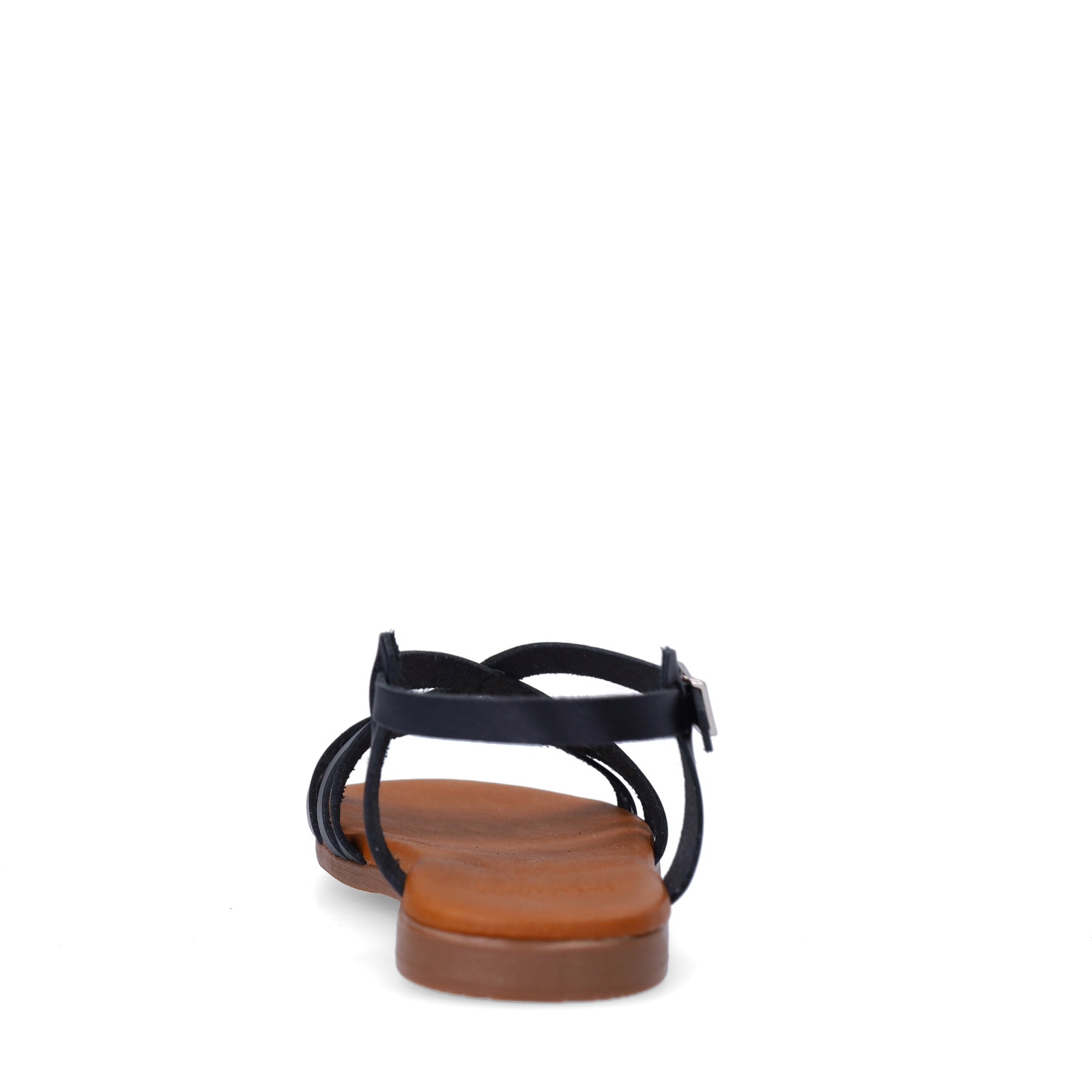 Zwarte leren sandalen