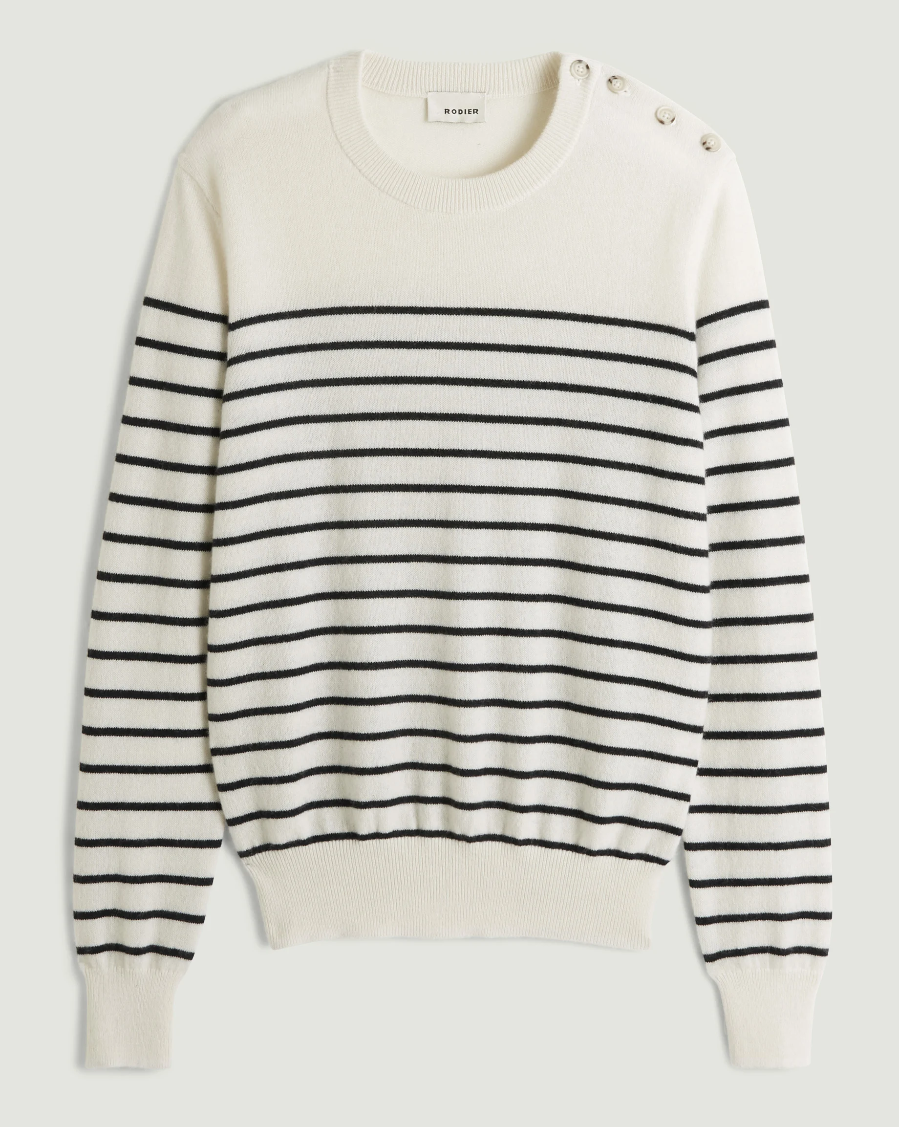 Pull homme marinière cachemire | Blanc