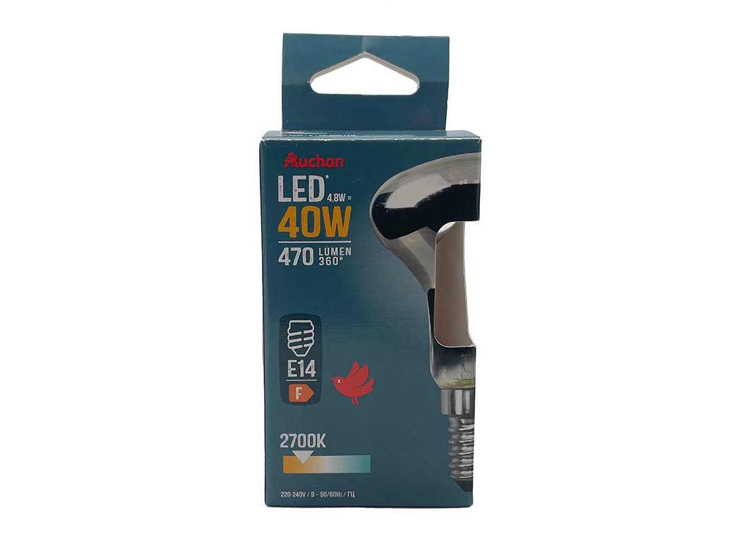 LÂMPADA LED AUCHAN E14 40W R50 LUZ AMARELA