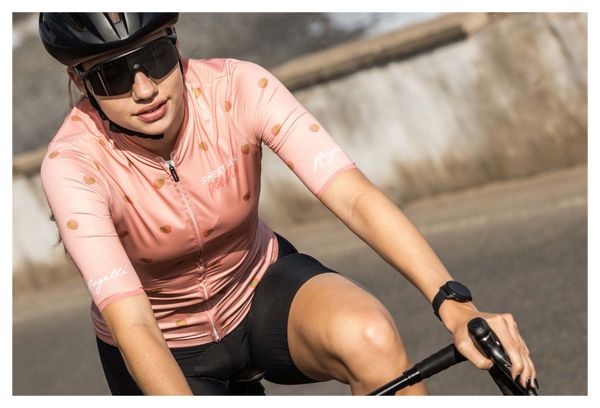 Maillot Manches Courtes Velo Rogelli Fruity - Femme - Corail