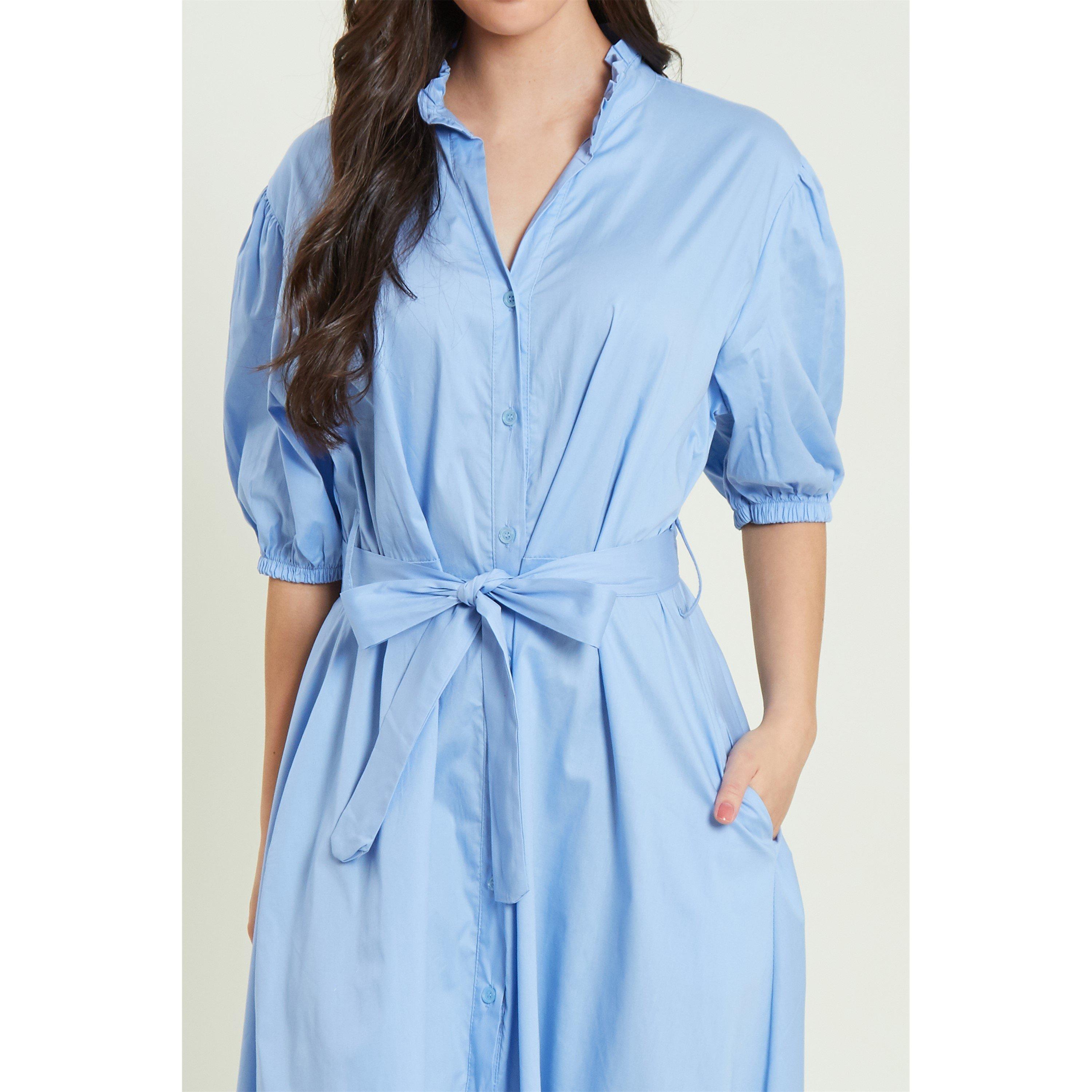 Be You Belted Belted Midi Shirt Dress