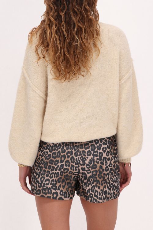 Paperbag short met panterprint