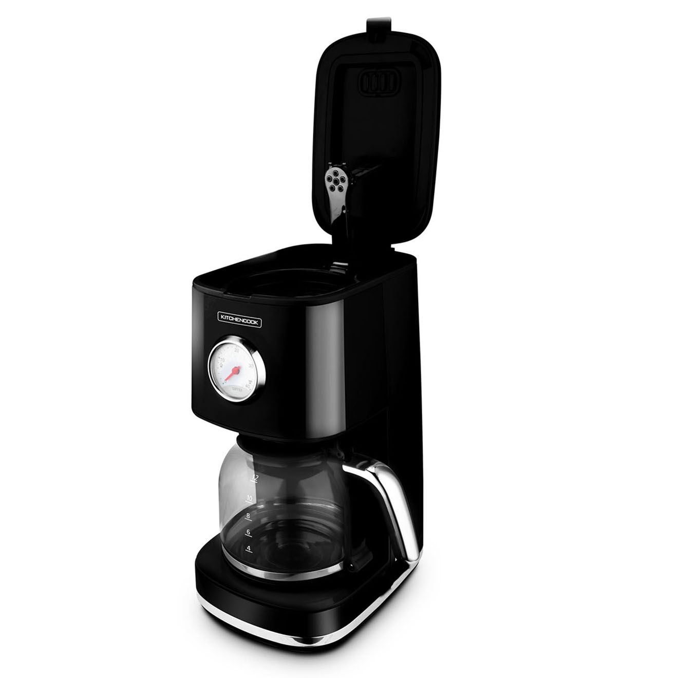 Kitchencook Cafetière Style rétro noire - 45.2x31.2x39.6 cm