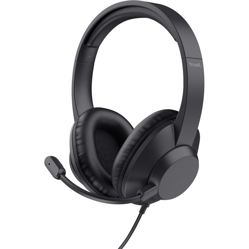 Trust Ayda Max Casque Avec fil Arceau Bureau/Centre d'appels Noir