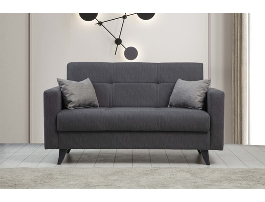 CONCEPT1 - Canapé lit Polya 2 places gris foncé 151 x 75 x h86