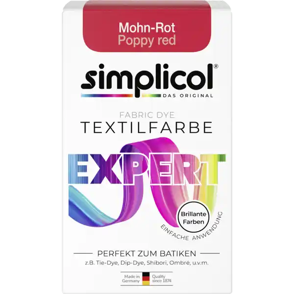 Textilfarbe expert Mohn-Rot