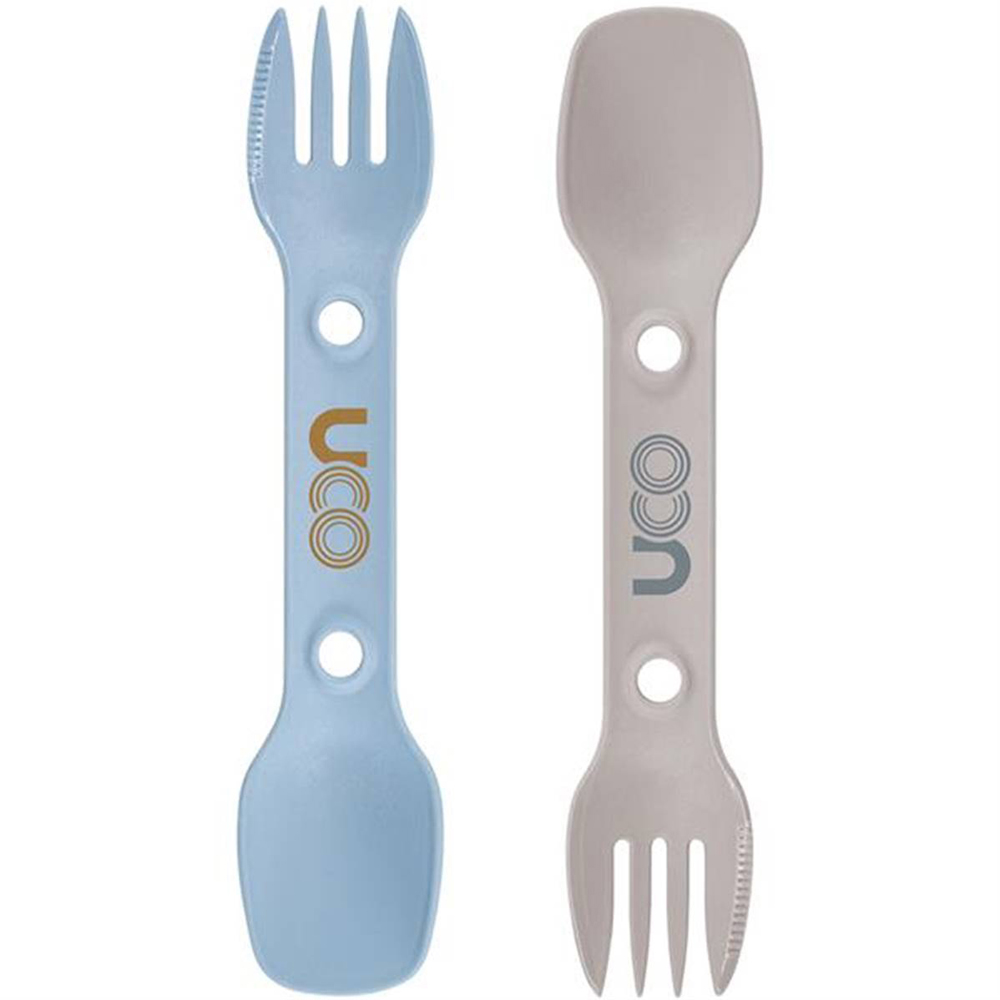 Uco - Lot de 2 couverts 3 en 1 Spork Bleu / Rose