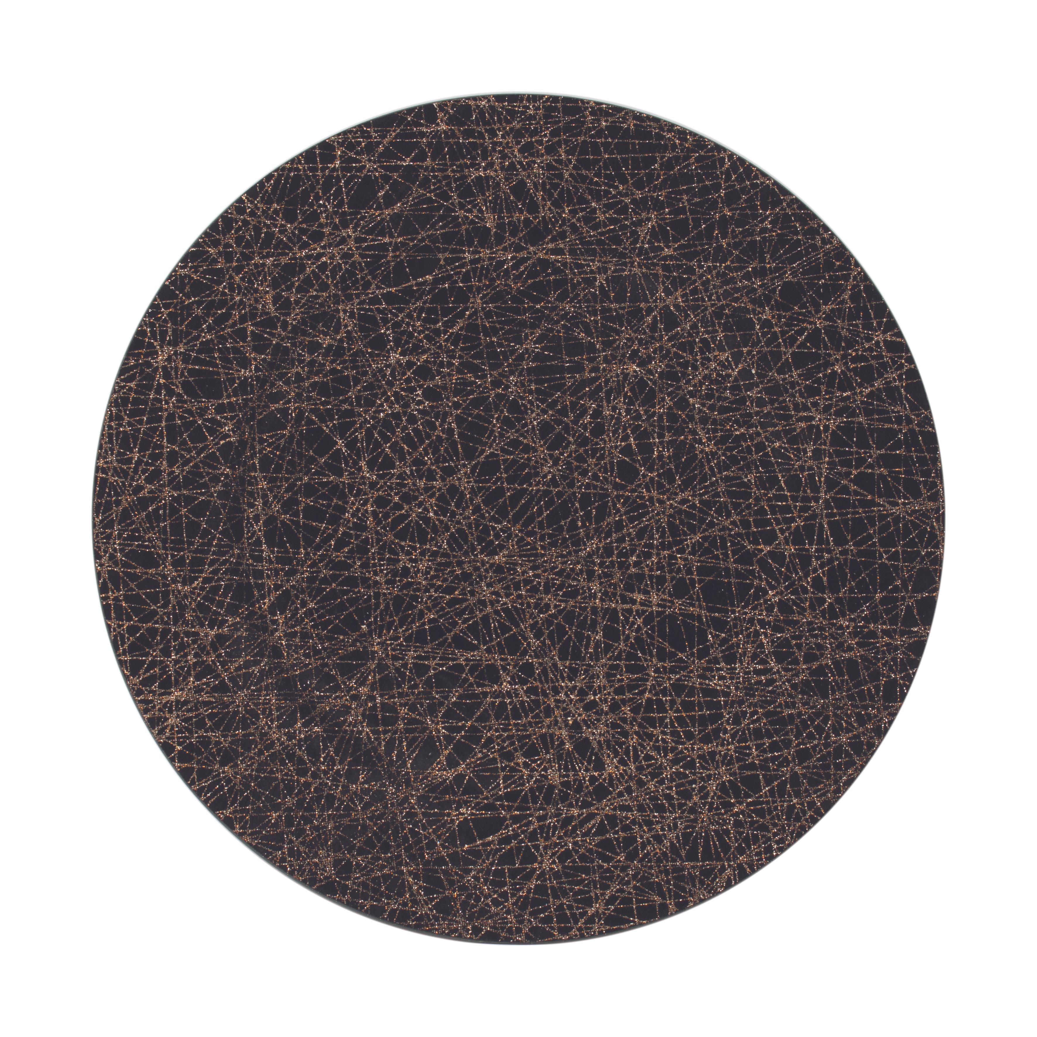 ASSIETTE CREUSE DOREE ET NOIRE 33X33X1.5CM