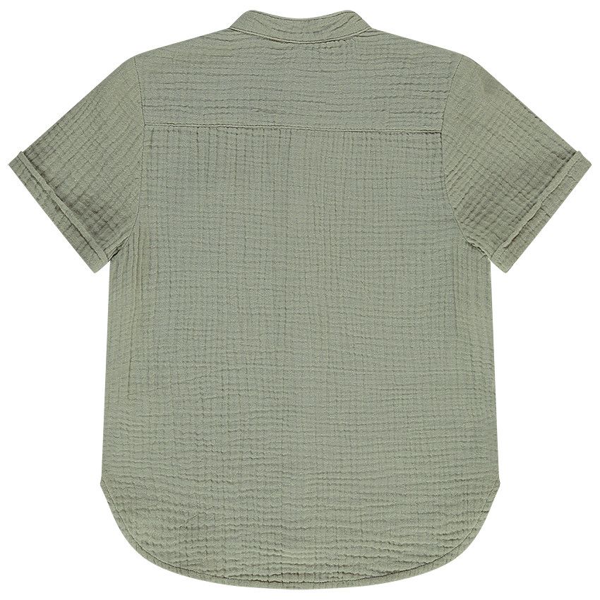 Chemise manches courtes en gaze de coton pour garçon - Vert