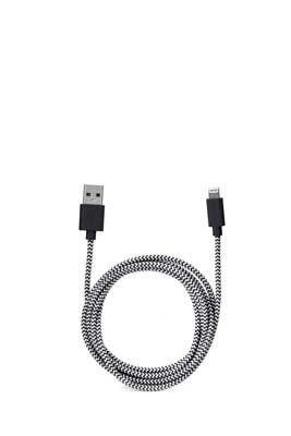 Black chevron braided charging cable