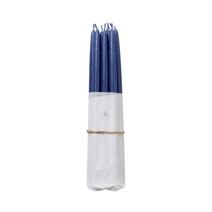 Broste Copenhagen - Tapers getauchte Spitzkerze, Ø 1,2 cm, baja blue (10er-Set)