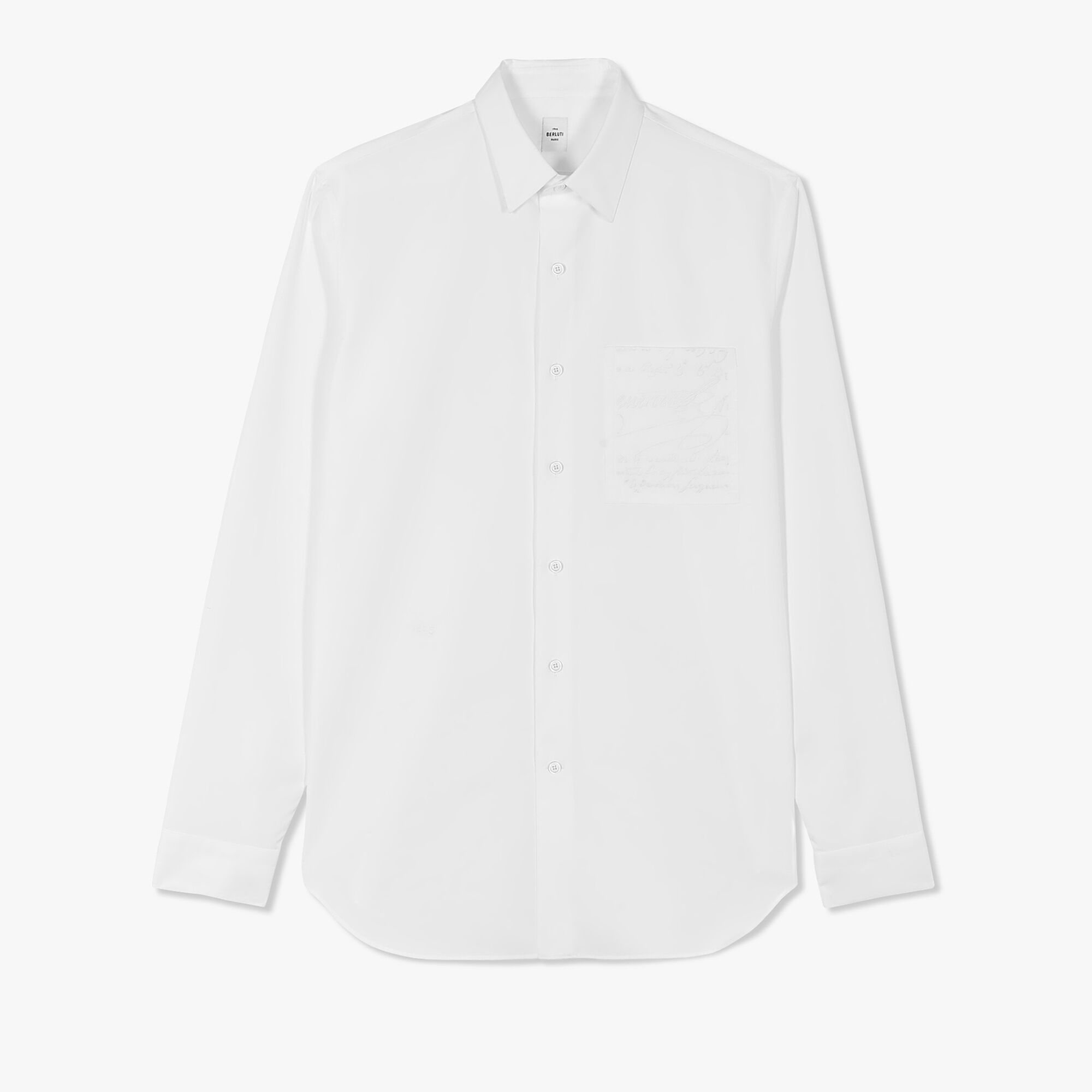 Chemise En Popeline Avec Poche Scritto Brodee