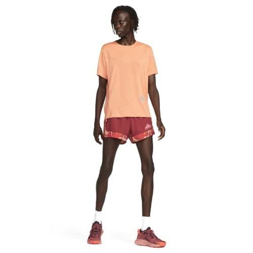 Nike T-shirt Running Dri-FIT Trail Rise 365 - Orange/Blanc