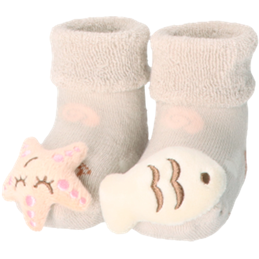 Sterntaler Baby-Rasselsöckchen Maritim beige